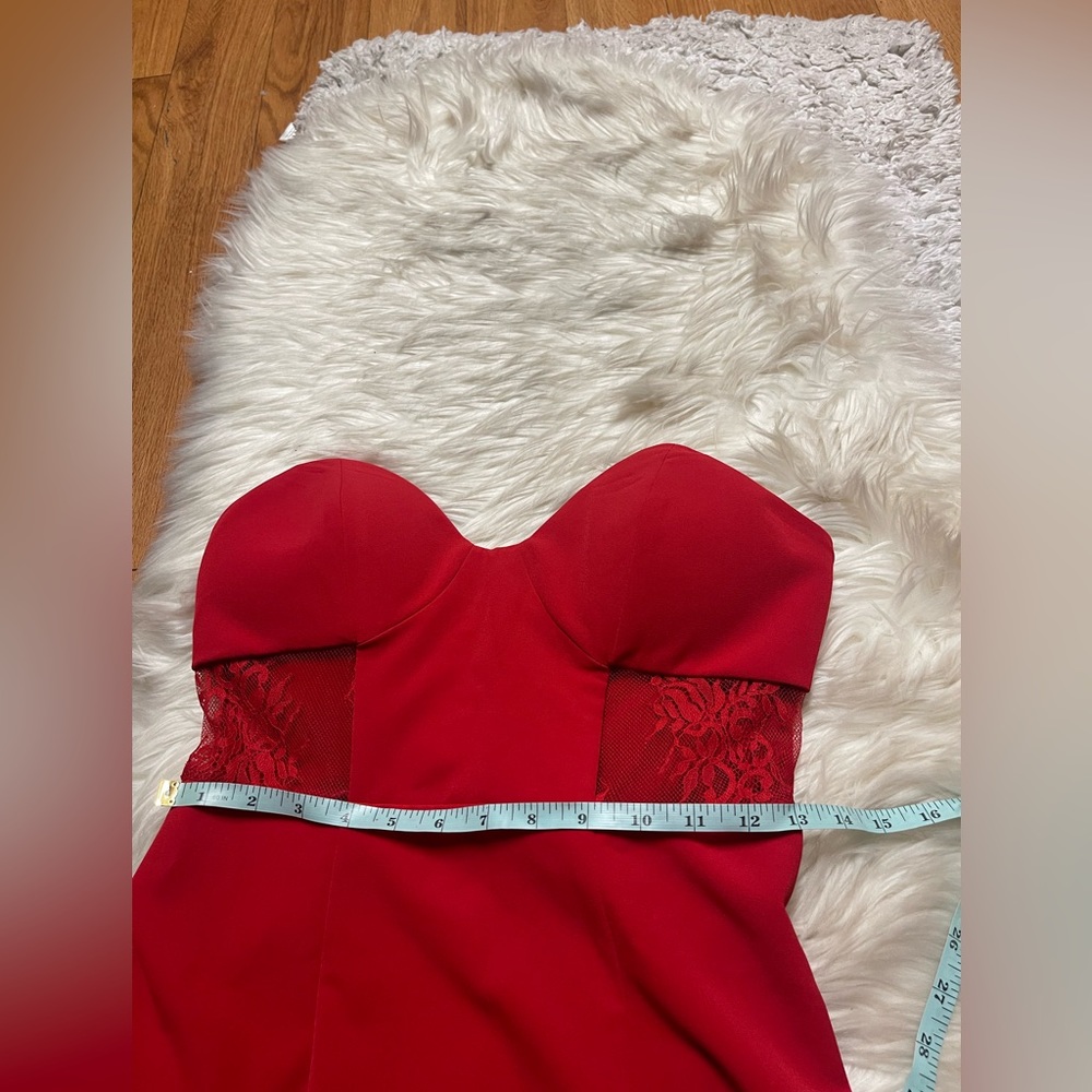 NBD Picture Me Red Lace Midi Dress Sweetheart - Picture 7 of 11